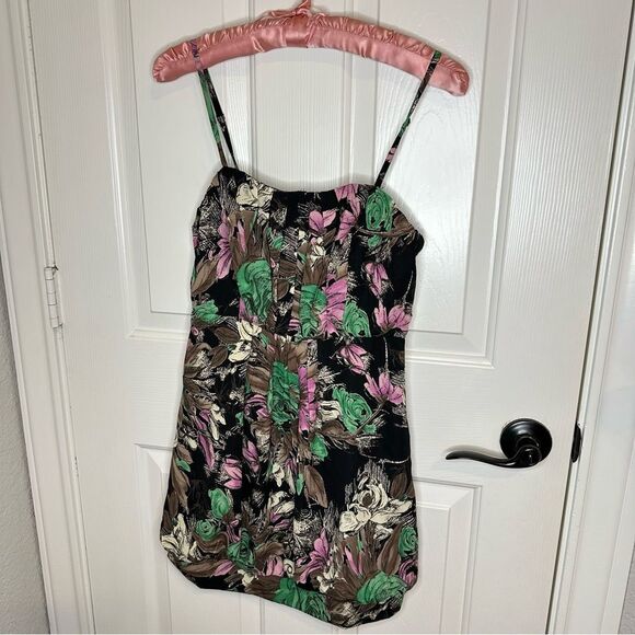 BNWT Y2K Papaya Black Multicolor Floral Cami Tunic Blouse Sz S Fairycore Boho - Picture 1 of 7